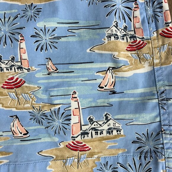 Crown and Ivy Light House Beach Patterned Shorts Sz 12 - Picture 3 of 8